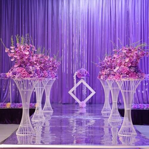 Tall white big large Plated Wedding Flower Stand mental Table Centerpiece For Floristic Event Decoration Modern Decor