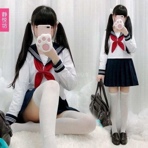 JK Uniform Skirt White Business Attire Long-Sleeved Shirt Japanese Style Sailor Suit Long Sleeve Short Dress Suit