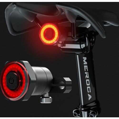 LISM Smart Bicycle Tail Rear Light Auto Start Stop Brake IPX6 Waterproof USB Charge Cycling Tail Taillight Bike LED Lights