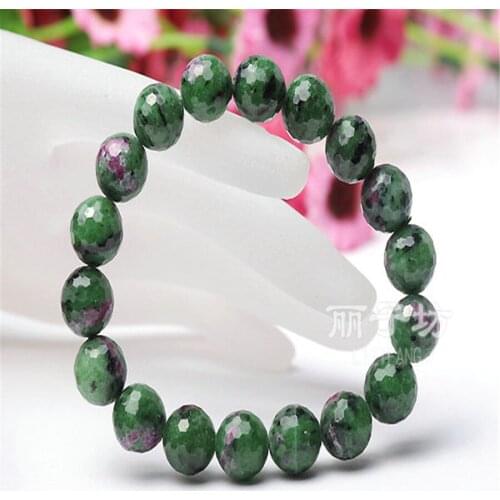 Just One 11mm New Arrival Genuine Red Green Zoisite Stone Women Fashion Jewelry Natural Stone Bracelets