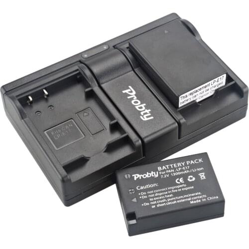 2Pcs Probty LP-E17 LP E17 Digital Battery + USB Dual Charger for Canon EOS 750D 760D 8000D M3 M5 Rebel T6i T6s KISS X8i Camera