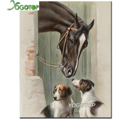 Diamond embroidery Horse pattern Full Daimond Painting cute Dogs Mosaic Diy Rhinestone Cross Stitch Kids painting decor YY2495