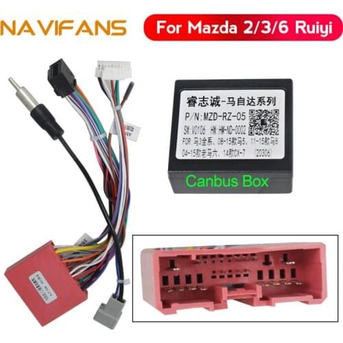 Navifans Car product radio player Power cable with Canbus box for Mazda 2/3/5/6/7/8/CX-7 CX5 Ruiyi Wiring Harness Adapter Stereo