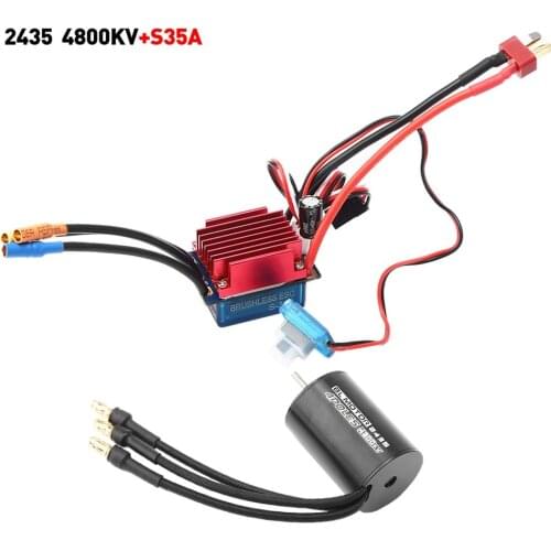 RC 2435 4P Sensorless Brushless Motor For 1/16 1/18 RC Car Off Road Truck 4 Poles 12 Slot Hi-torque Motor Design