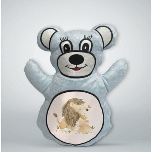 BK Gift Cute Lion Design Blue Teddy Bear Yastık-4