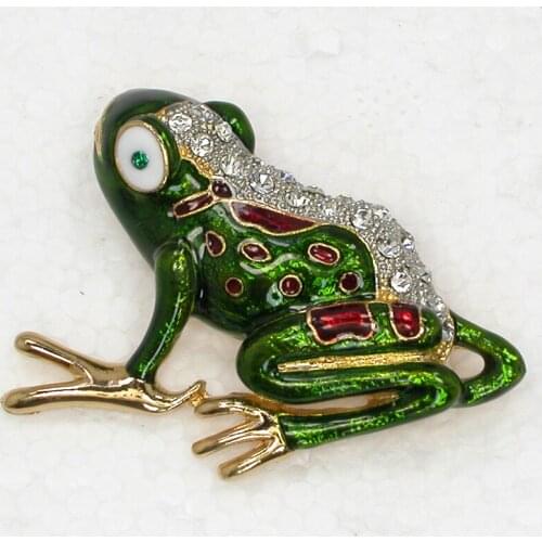 Clear Rhinestone Frog Pin brooches Fashion Jewelry gift C2111