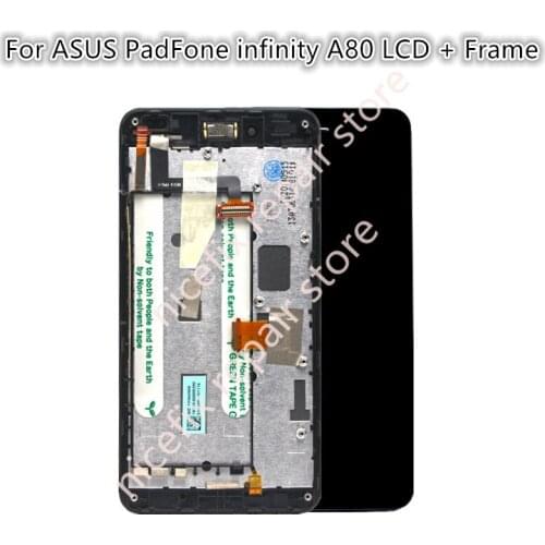 Black LCD Display Screen Monitor Panel + Touch Screen Digitizer Glass Sensor Assembly + Frame For ASUS PadFone Infinity A80