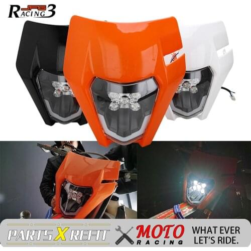 For KTM EXC SX SXF XC MX SMR XCW XCF 125 250 300 350 450 Motorcycle Universal New LED Headlight Headlamp Head light