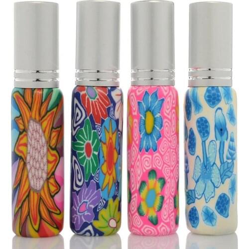 10ml Clay Glass Perfume Bottle Travel Polymer Clay Empty Spray Scent Bottle Cosmetic Container LX1008