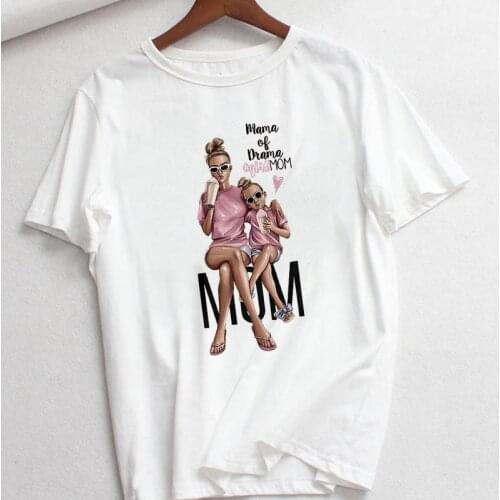 Fashion Mom and daughter Womens T Shirt Printed Summer T-shirt Oversized Tshirt Casual Short Sleeves Harajuku Tops Female Tee