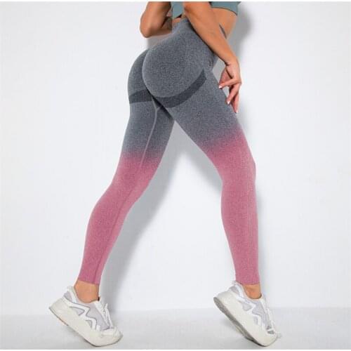 Gradient Seamless Yoga Leggings Sport Women Fitness Pants Push Up Sweatpants Quick Dry Workout Leggings High Waist Gym Leggings