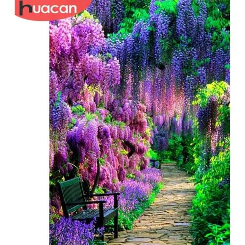 HUACAN Full Drill Square Diamond Painting 5d Tree Landscape Cross Stitch Embroidery Diamond Art Home Decor Gift