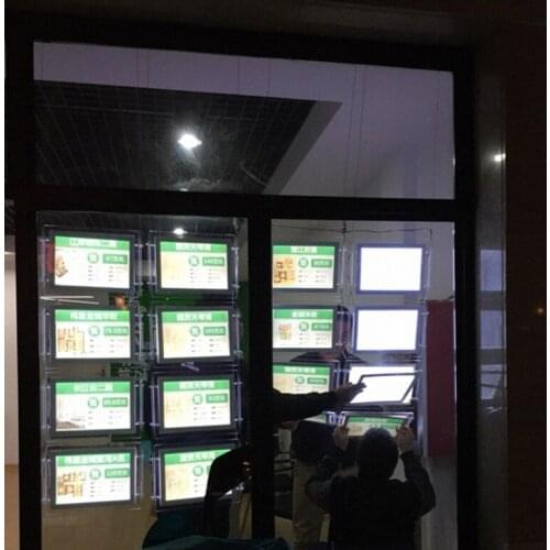 Customized Double Sided Magnetic Acrylic LED Panel Light Pocket A3 Size Window Display Lightbox