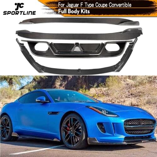 Carbon Fiber Body Kits Front Bumper Lip Rear Diffuser Spoiler Side Skirts for Jaguar F Type Coupe Convertible 2Door 2015 - 2017