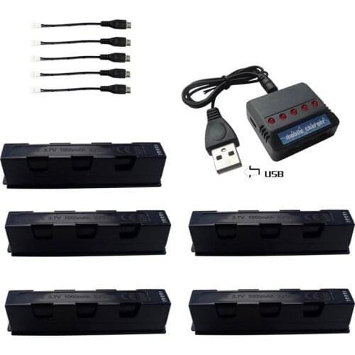 3.7V 1000mah lithium battery and charger cable for HS161 small drone HD aerial photography folding aircraft battery