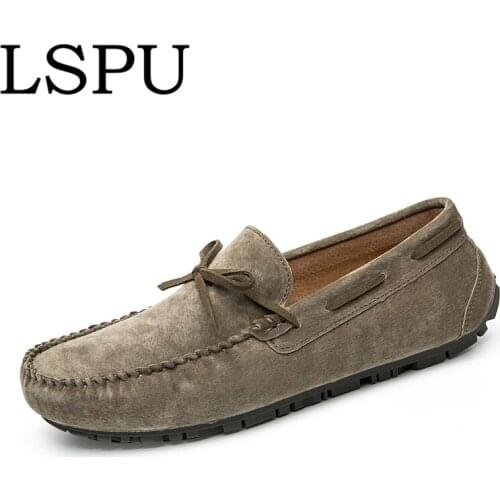 2020 Slip On Bowknot Mens Driving Shoes Non-slip Breathable Causal Boat Shoes Classic Fashion Moccasin Men Loafers Size 38-44