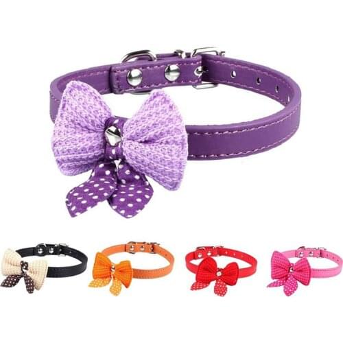 Pet Dog Cat Necklace Adjustable for Cat Collar Dogs Accessories Pet Dog Knit Bowknot Bow Tie Puppy Bow Ties Dog Pet Supplies