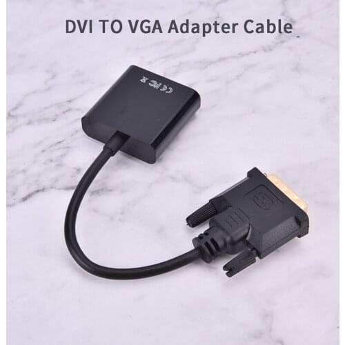 Full HD 1080P DVI-D DVI To VGA Adapter Video Cable Converter 25Pin to 15Pin Cable Converter for PC Computer Monitor