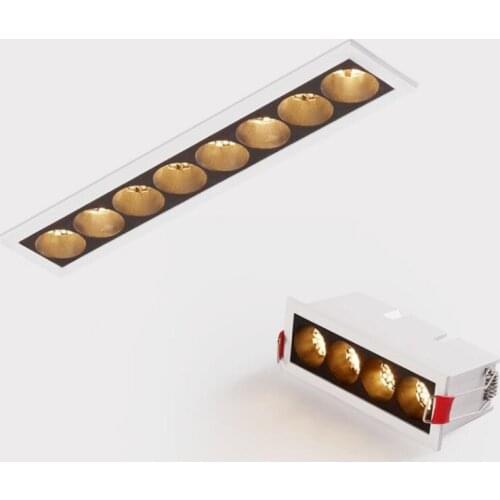 Dimmable Recessed Strip CREE LED Ceiling Lights 12W 24w COB LED Down Lights AC 110v 220V LED Strip Lamp Lndoor Lighting Hotel