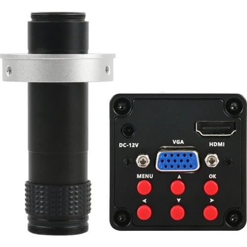 Industrial SONY IMX307 1080P HDMI VGA Video Microscope Camera + High Working Distance 120X Zoom C mount Lens