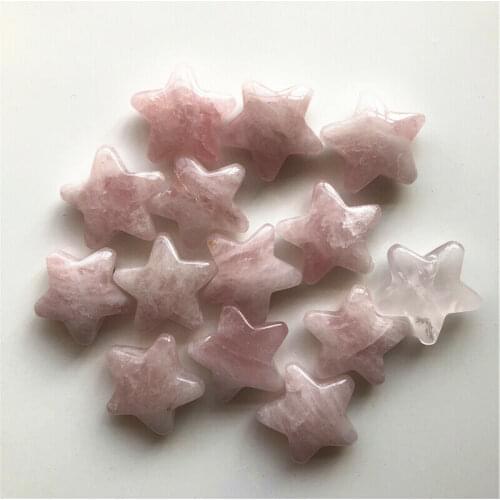 Drop Shipping 1PC Natural Pink Quartz Crystal Star Shaped Meditation Healing Chakra Polished Gift Natural Stones and Crystals