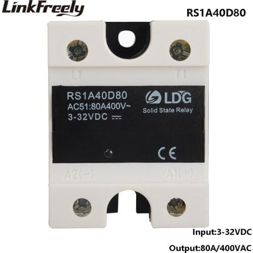 RS1A40D80 5pcs Triac Single Phase Solid State Relay 80A,Output 42- 440VAC Input 5V 12V 24V DC AC SMD Voltage Relay Switch Board