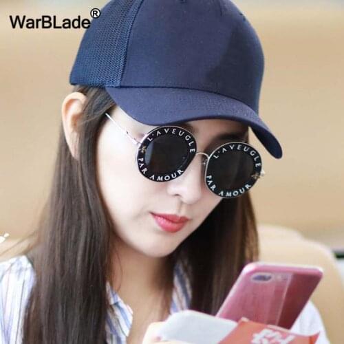 WarBLade New Retro Round Metal Frame Sunglasses English Letters Little Bee Sun Glasses Fashion Men Women Brand Designer Glasses