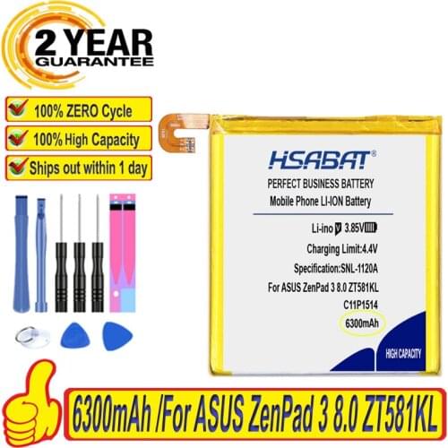 Top Brand 100% New 6300mAh C11P1514 Battery for ASUS ZenPad 3 8.0 ZT581KL Batteries + free gfit
