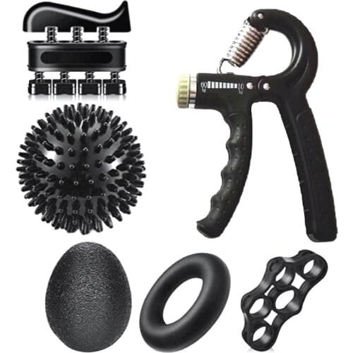 Gym Fitness Adjustable 10-60KG Hand Grip Set Finger Forearm Strength Muscle Recovery Hand Gripper Exerciser, 6PCS