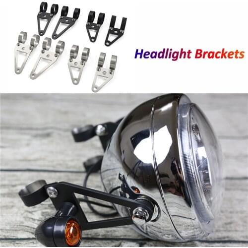 Universal Motorcycle Front Headlight Brackets Stainless Steel Headlamp Fixing Clamp Mounts Custom Lightings Holder High Quality