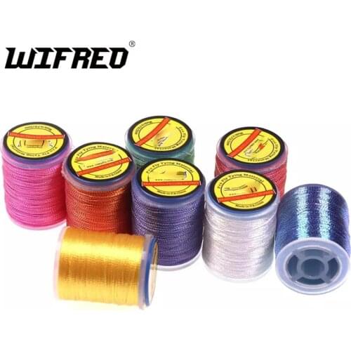 Wifreo Fly Tying Metallic Tinsel Thread Nymph Streamer Fly Fishing Tying Pearl Color Line for Jig Hook Tying Material