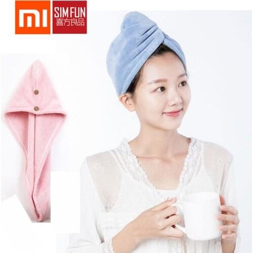 Xiaomi Mijia Bath Towel Hair Dry Cap Salon Towel Women Bathroom Super Absorbent Quick-drying Polyester with Cotton