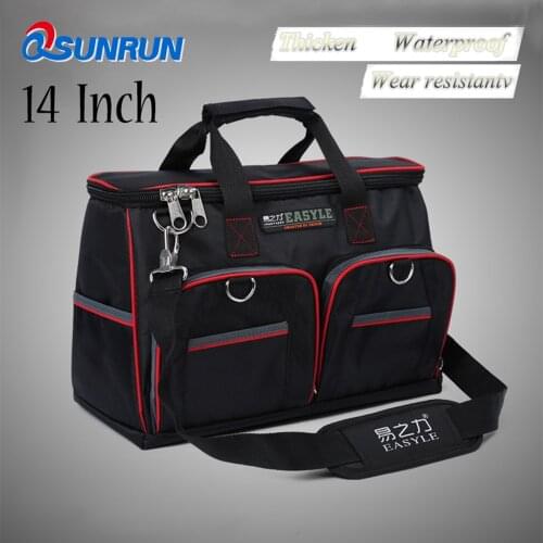 YZL 14" Tool Bags 1860D Close Top Wide Mouth Electrical Bags Multifunction Tool Bags With Parts Box