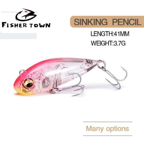 Fisher town Sunken pencil 43mm/4.1g Fishing Lure Winter Fishing Accessories Hooks Artificial Bait Goods Pike Lures Carp Fish