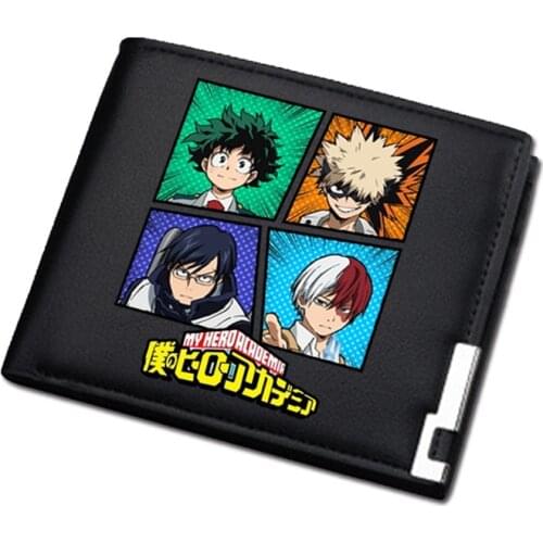 My Hero Academia Bakugou Cosplay Anime Short Wallet Pu Leather ID Card Holder Women Long Purse Cartoon Money Bag Men Carteira