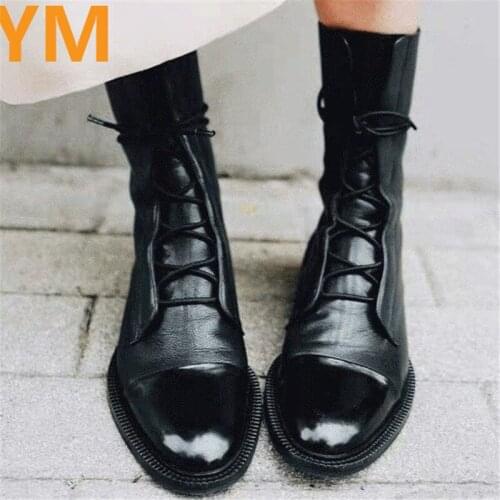 2020 Winter Thick Bottom Motorcycle Boots British Locomotive Martin Boots for Cylinder Knight Ladies Boots Mid-calf Women Boots