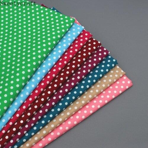 147x50cm 6mm Dot Printed Cotton Poplin Fabrics Crafts Summer Apparel Dress Patchwork Fabric For Hair bow sewing tissue cloth