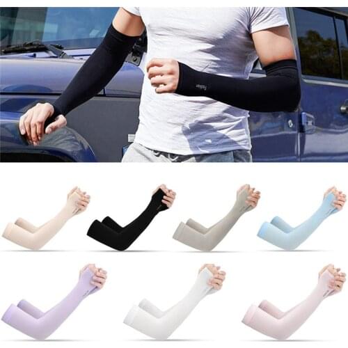 2Pcs Sun Protection Arm Cooling Sleeve Warmers Cuffs UV Protection Sleeves Breathable Quick Dry Running Arm Sleeves Men Women 7