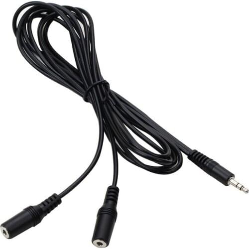 3.5mm Mic Headset Splitter Adapter Cable 1 TRRS Male To 2 TRS Female Audio AUX Studio Y Converter Cord