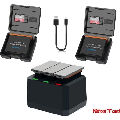 Batterie for DJI Osmo Action Camera Battery 1300mAh with case and triple Charger bateria For DJI Osmo Action Camera Accessories