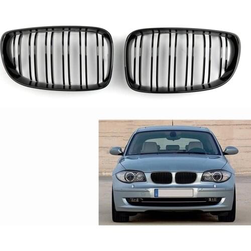 Car Styling Dual Slats Front Kidney Grill Racing Grills For BMW E81 E87 E82 E88 120i 128i 1 Series 2007-2011 Auto Accessories
