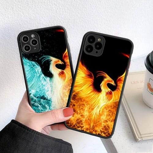 The rising Fire Phoenix bird Phone Case matte transparent For iphone 7 8 11 12 plus mini x xs xr pro max cover
