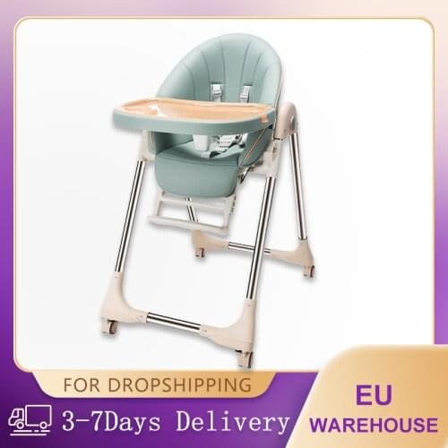 Children Dining Chair Muti-function Baby High Chair Foldable Dining Table Kid Feeding Chair With Wheels Removable Baby Seat