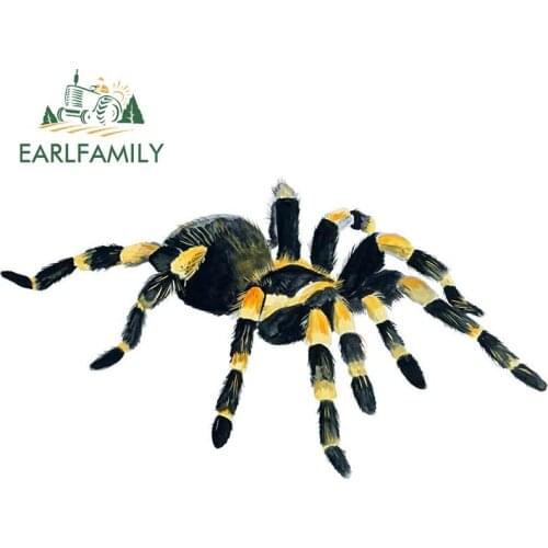 EARLFAMILY 13cm x 7.2cm Orange Knee Tarantula Spider Arachnid Vinyl Decal Auto Car Truck ATV RV Boat Car Stickers Graphics