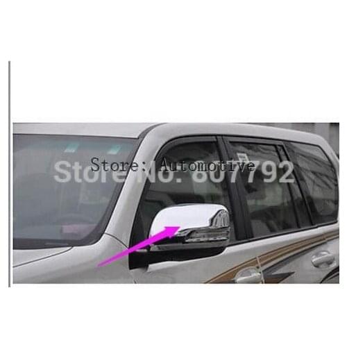Chrome Rearview Side Door Mirrors Cover Trim For Toyota Prado FJ150 2010-2017