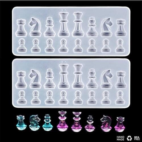 Crystal Epoxy Mold Chess Silicone Mold Handmade Jewelry High Mirror Mold Resin Creative Gift DIY Chess Resin Mold
