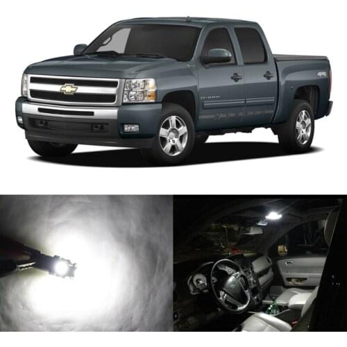 12PCs White Led Interior Package Kit Light Bulbs For Chevrolet Chevy Silverado 1500 2500 3500 HD 2007-2013 Canbus No Error