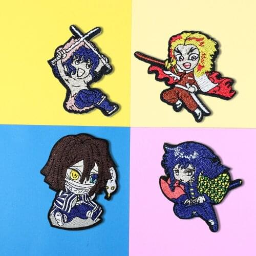 Japanese anime character boys and girls Patches Embroidered Biker Iron on Patch DIY for Clothes Badge Fabric for Clothes Sticker