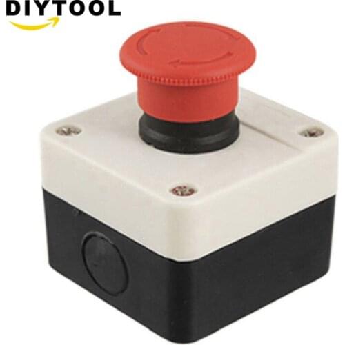 Red Sign Mushroom Emergency Stop Button Switch Station 1 NC Normally Closed ATF AC400V/10A