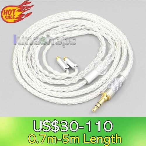 LN006577 3.5mm 2.5mm 4.4mm XLR 8 Core Silver Plated OCC Earphone Cable For AKG N5005 N30 N40 MMCX
